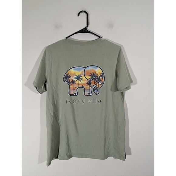 Bundle Ivory Ella T-Shirts Women M Green Purple Short Sleeve Crew Neck Elephant - Picture 11 of 11